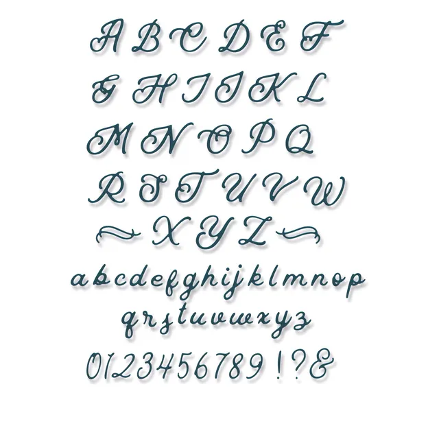 sizzix-thinlits-stanzschablonen-scripted-alphabet-schreibschrift image 1