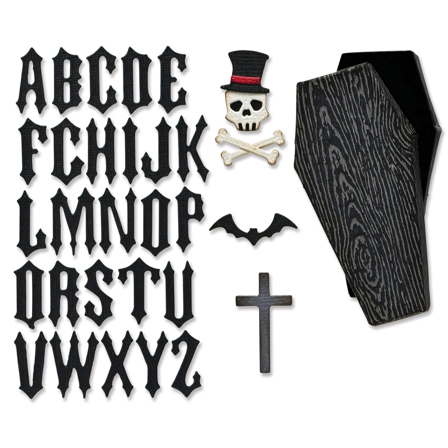 sizzix-thinlits-vault-coffin-box-tim-holtz-34tlg-halloween image 1