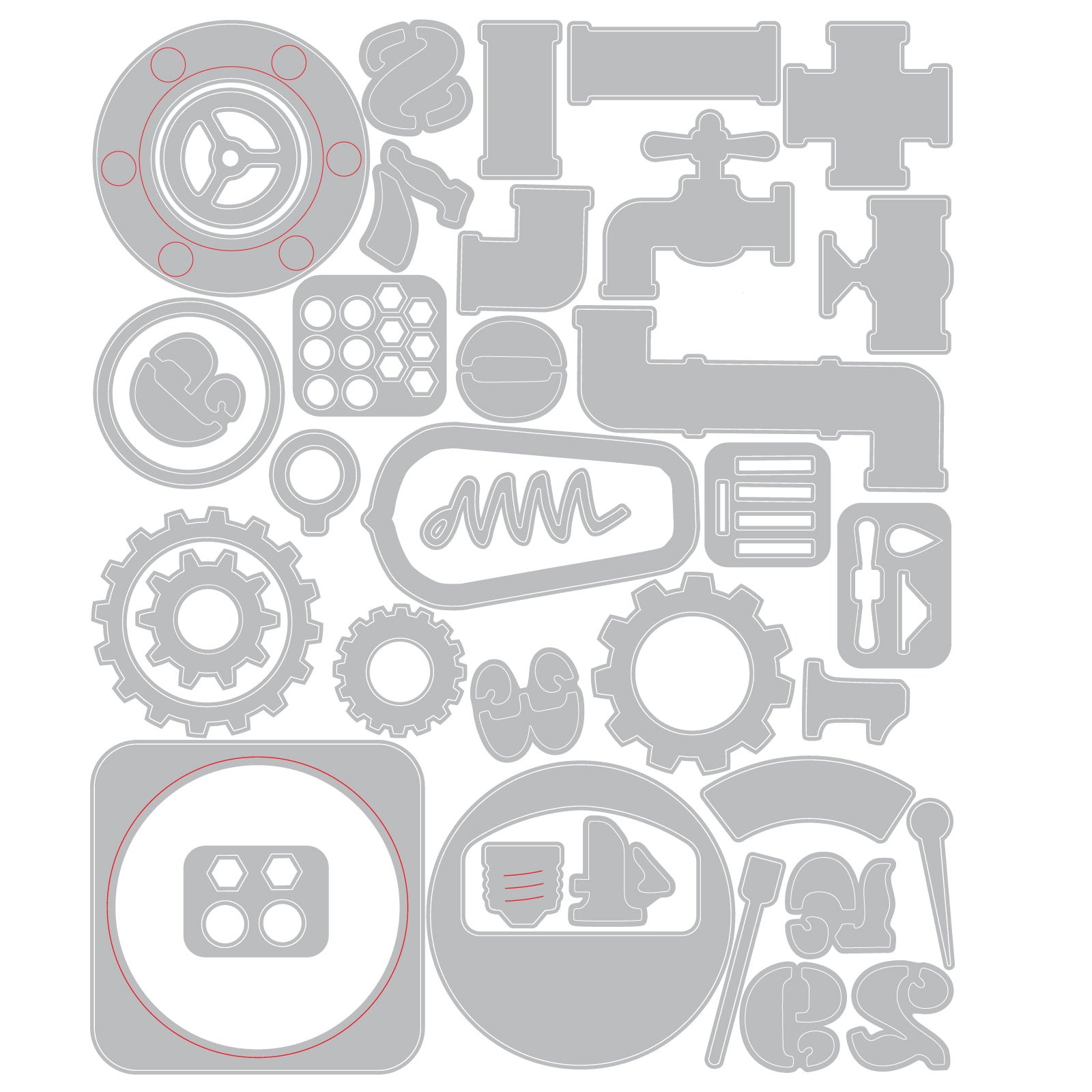 sizzix-thinlits-vault-industrial-stanzen-37tlg-tim-holtz-zahnrad image 2