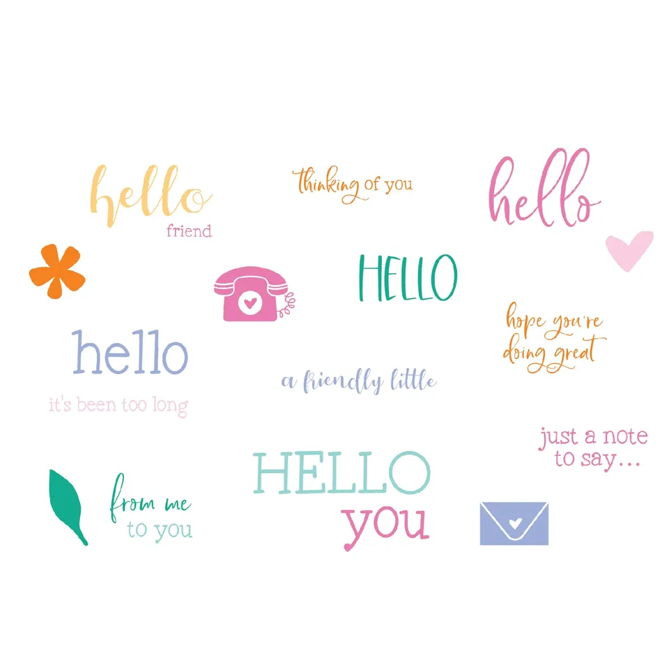 sizzix-clear-stamps-hello-sentiments-stempelset-18tlg image 1