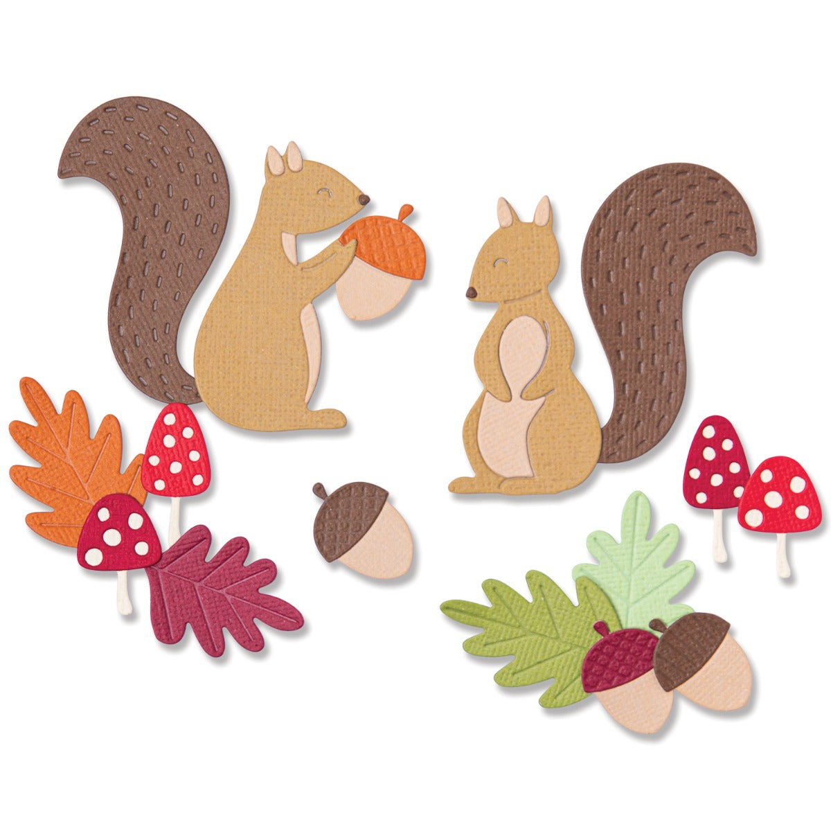 sizzix-thinlits-harvest-squirrels-stanzschablonen-8-tlg-herbst image 1