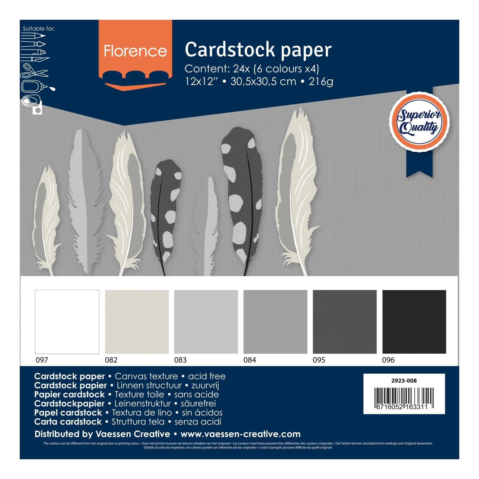 vaessen-florence-cardstock-30-5x30-5-schwarz-24-blatt image 5