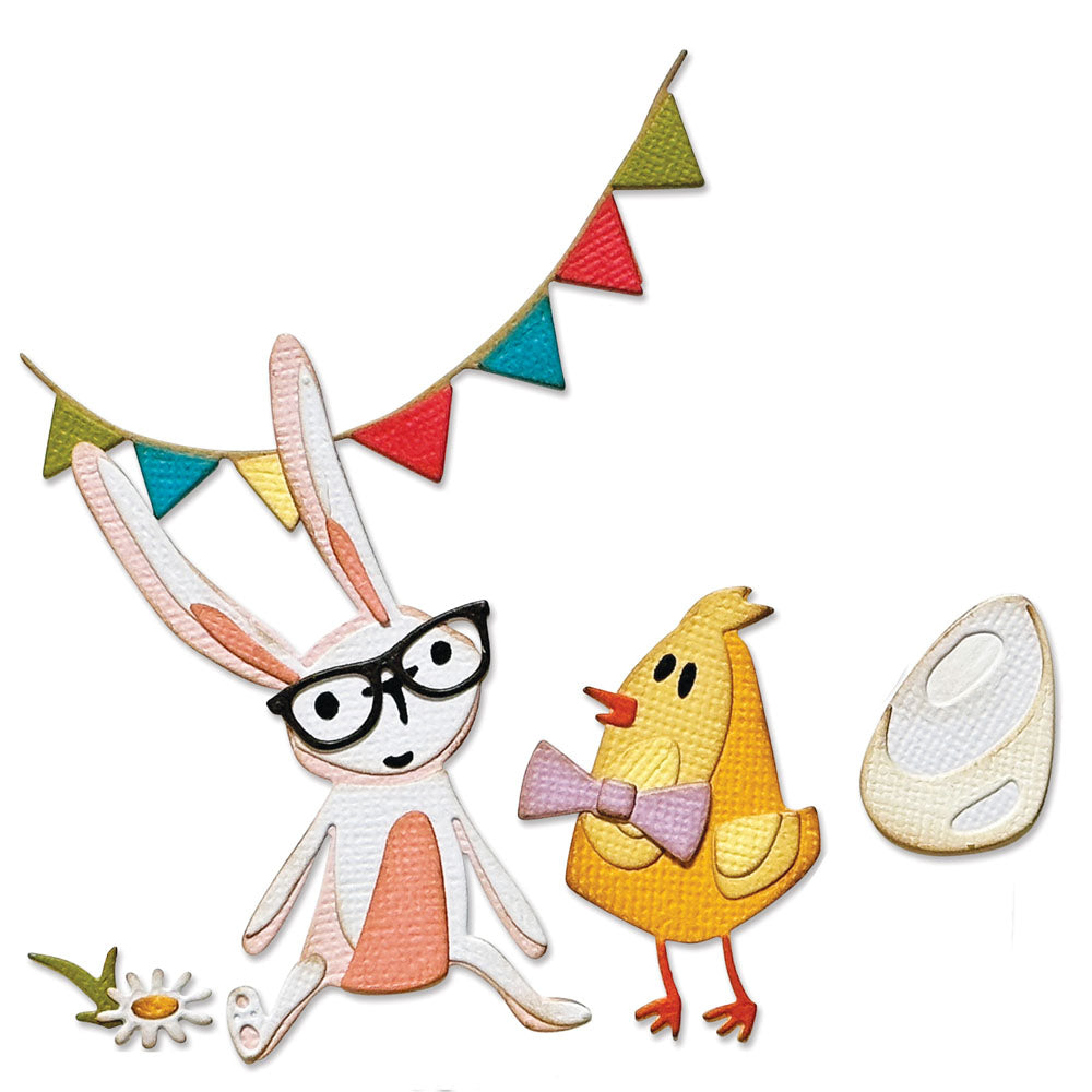 sizzix-thinlits-vault-bunny-chick-stanzformen-17tlg-ostern image 1
