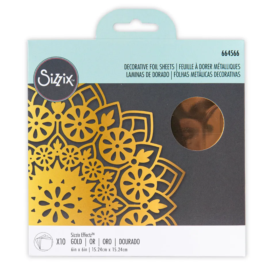 sizzix-effectz-deko-folienbl-tter-gold-10-blatt-metallic image 1