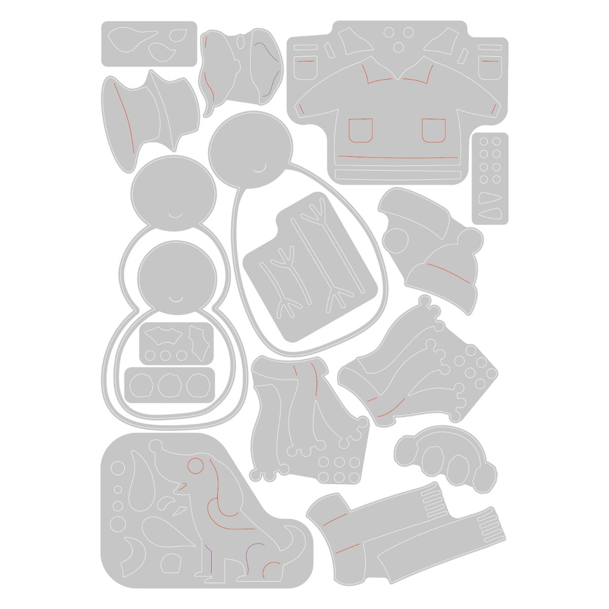 sizzix-thinlits-snow-family-stanzschablonen-17-tlg image 2