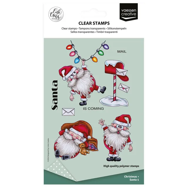 vaessen-creative-cut-easy-weihnachtsmann-silikonstempel-11-tlg-klar image 1