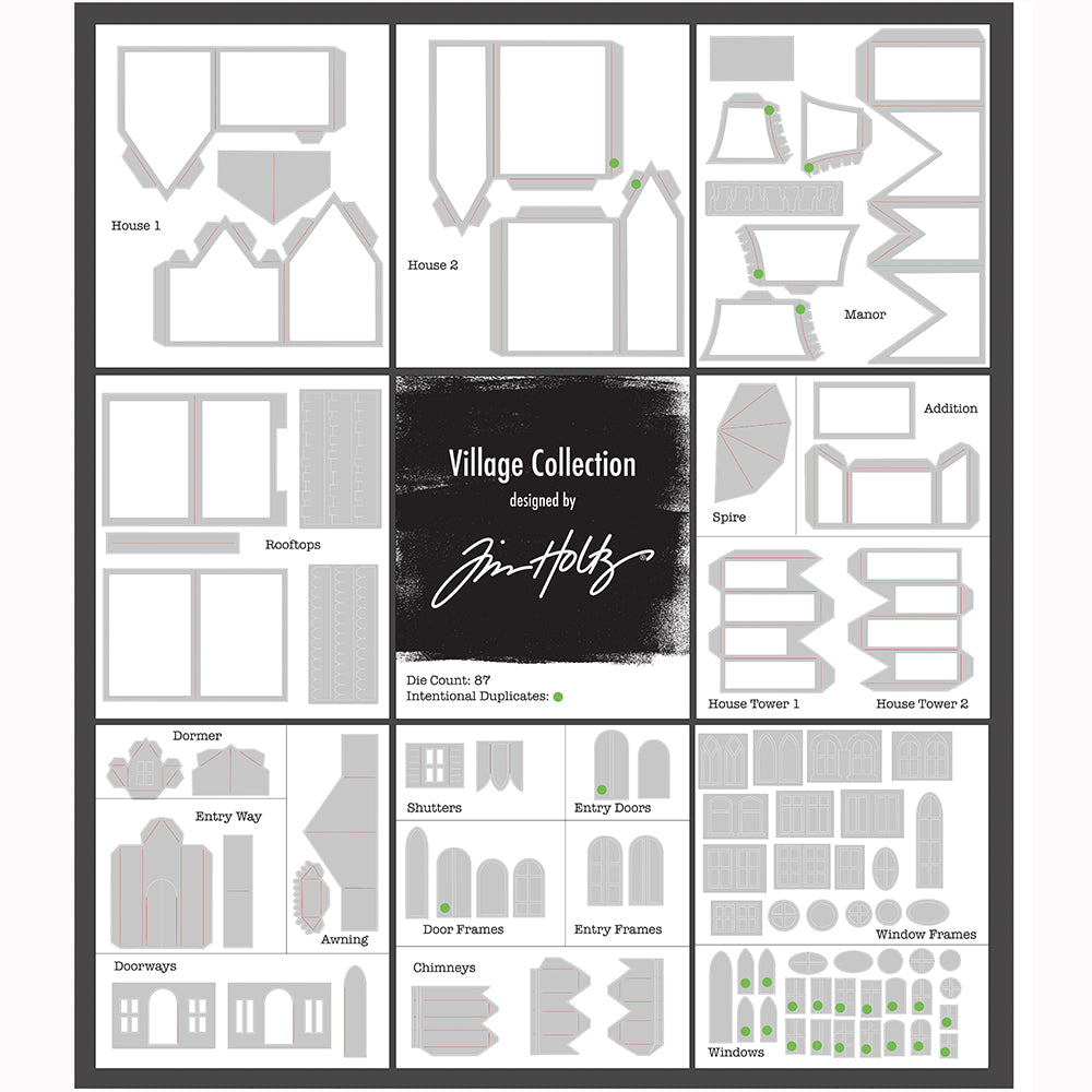 sizzix-thinlits-village-collection-tim-holtz-stanzschablone-87tlg image 5