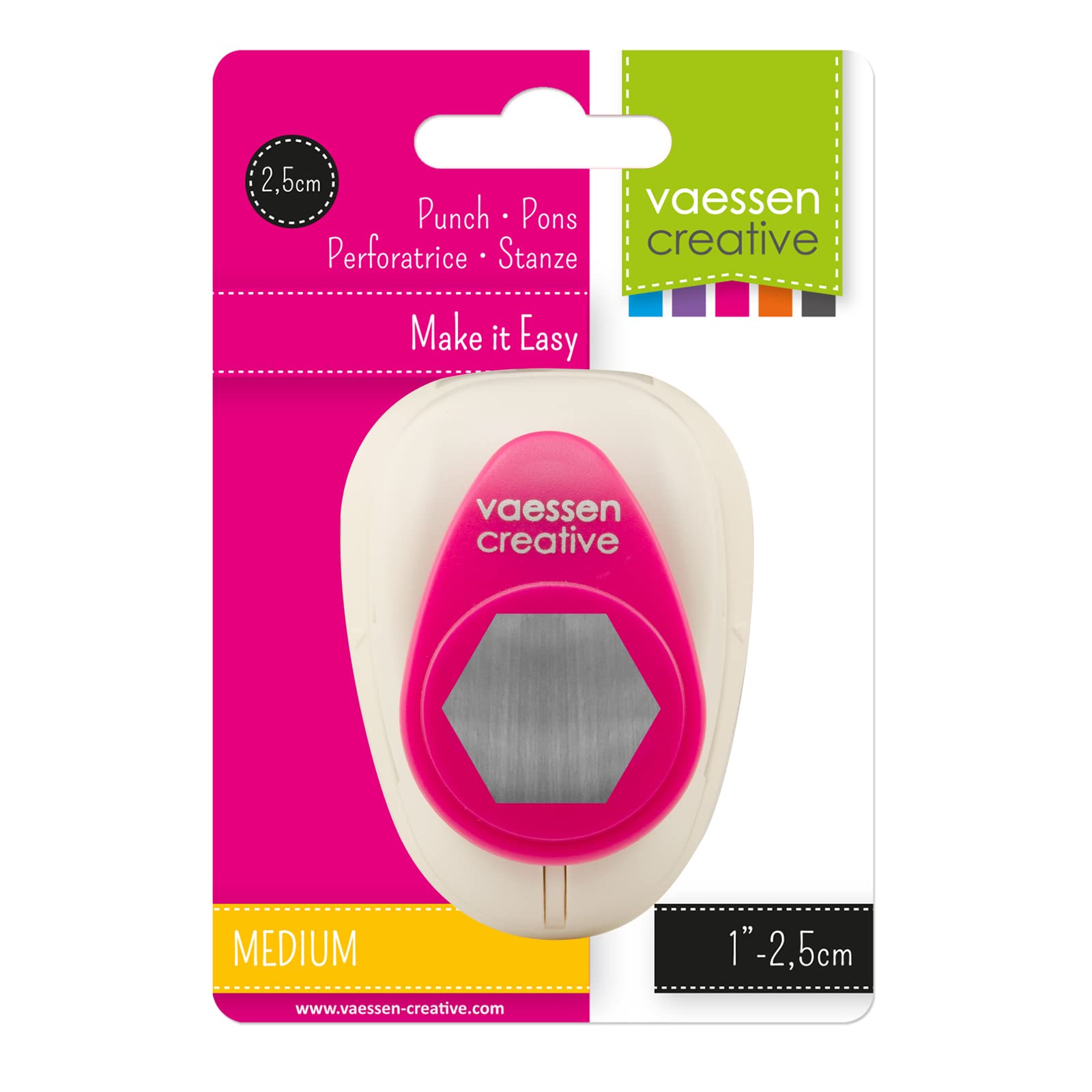 vaessen-cut-easy-motivstanzer-sechseck-2-2-cm-papierstanzer image 4