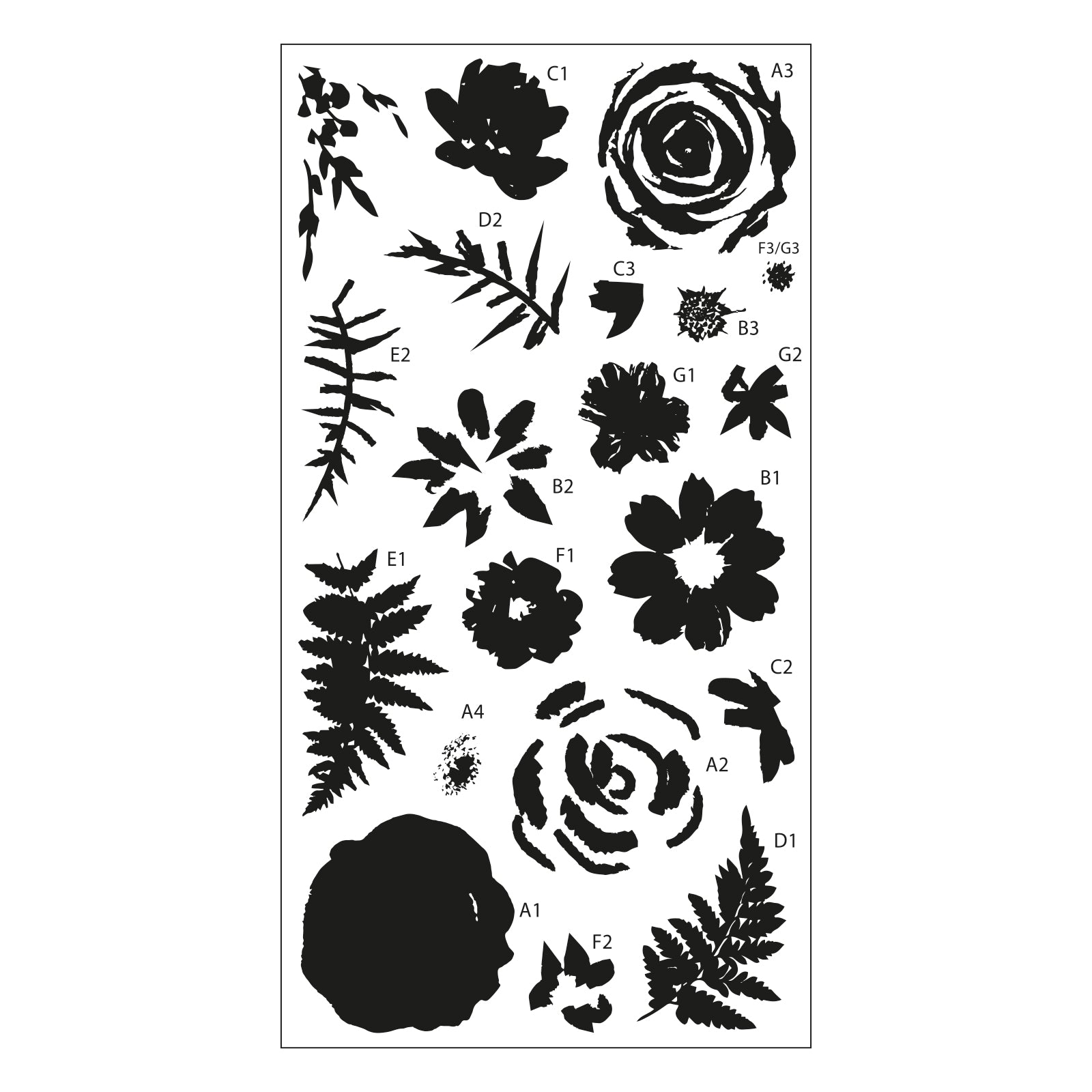 sizzix-layered-stamps-stempelset-20tlg-painted-florals image 2