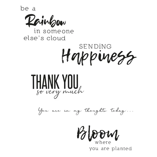 sizzix-clear-stamps-sunnyside-sentiments-stempelset-5tlg image 1