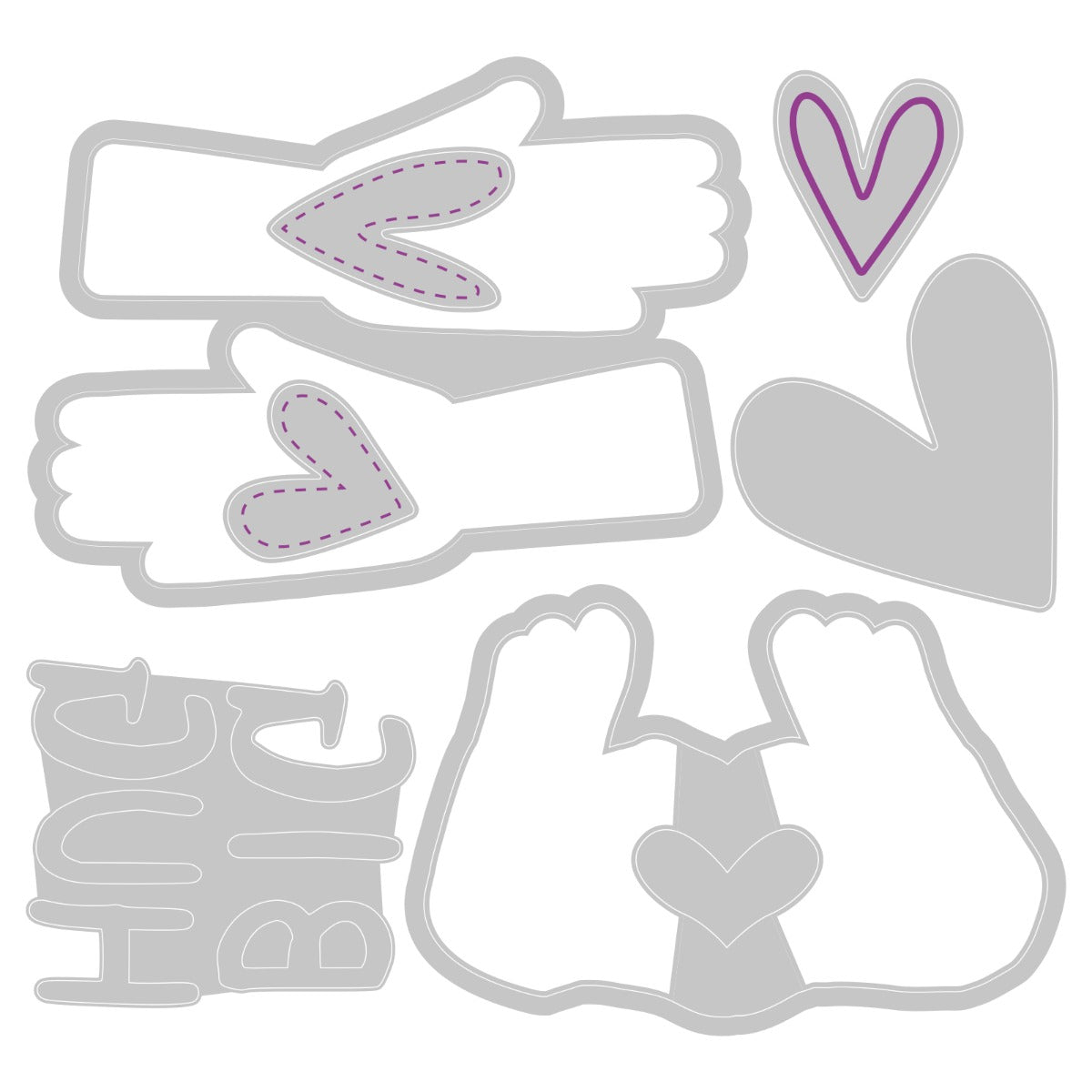 sizzix-framelits-big-hugs-stanzschablonen-stempelset-10-tlg image 2