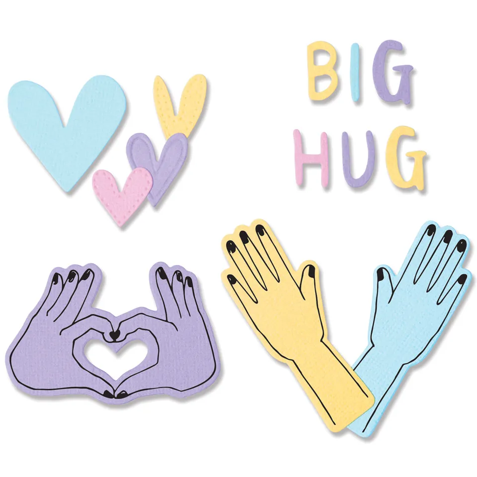 sizzix-framelits-big-hugs-stanzschablonen-stempelset-10-tlg image 1