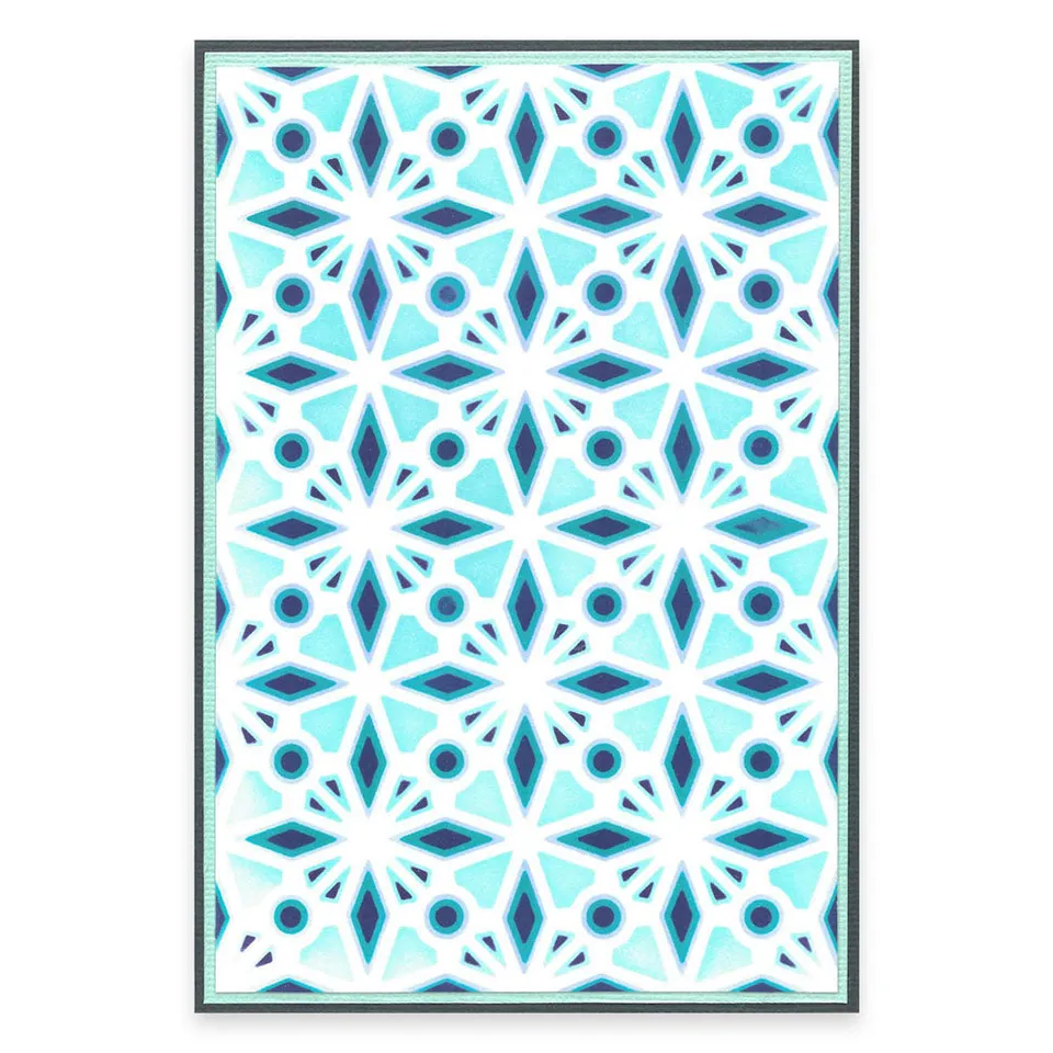 sizzix-layered-stencils-geo-crystals-schablonen-a6-4er image 1