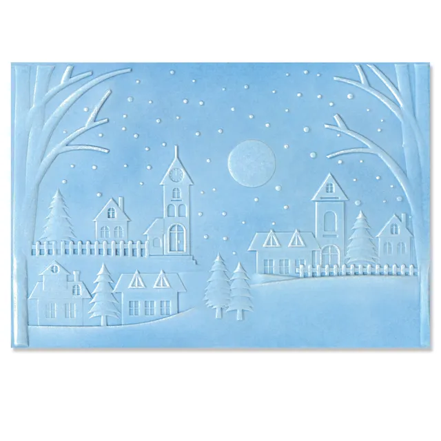 sizzix-3-d-textured-impressions-winter-village-pr-gefolder image 1