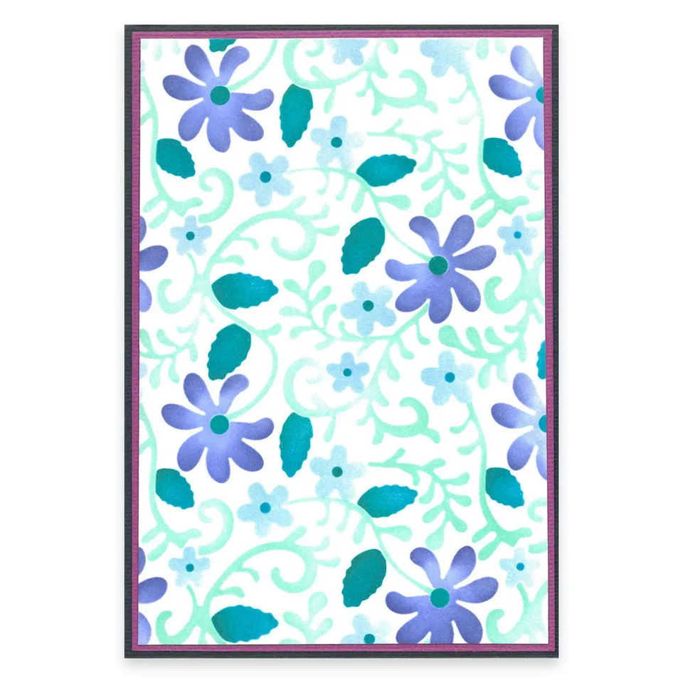 sizzix-layered-stencils-lacey-a6-schablonen-4er-floral image 1