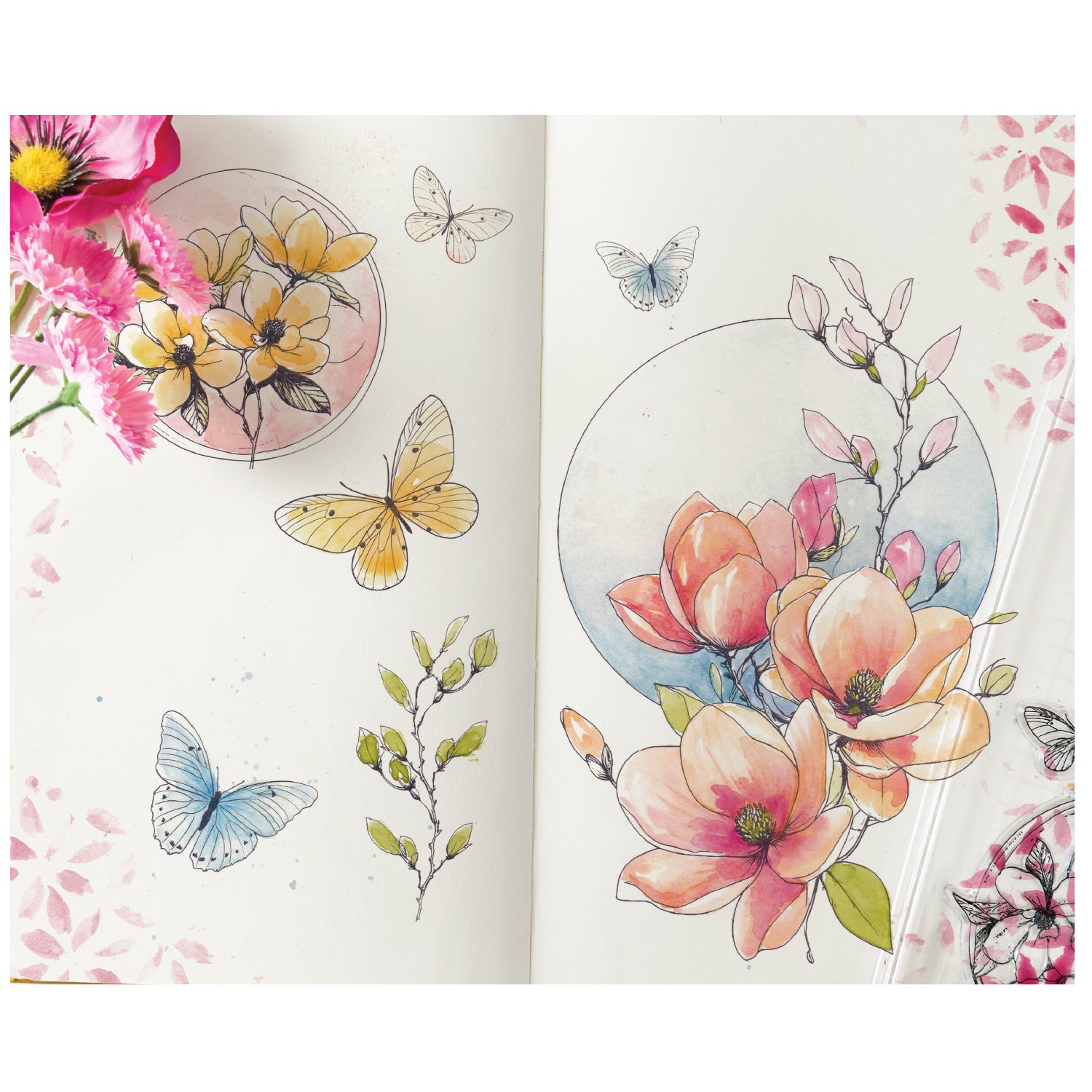 sizzix-studio-stempelset-7tlg-magnolia-willow-wolfe-blume image 1