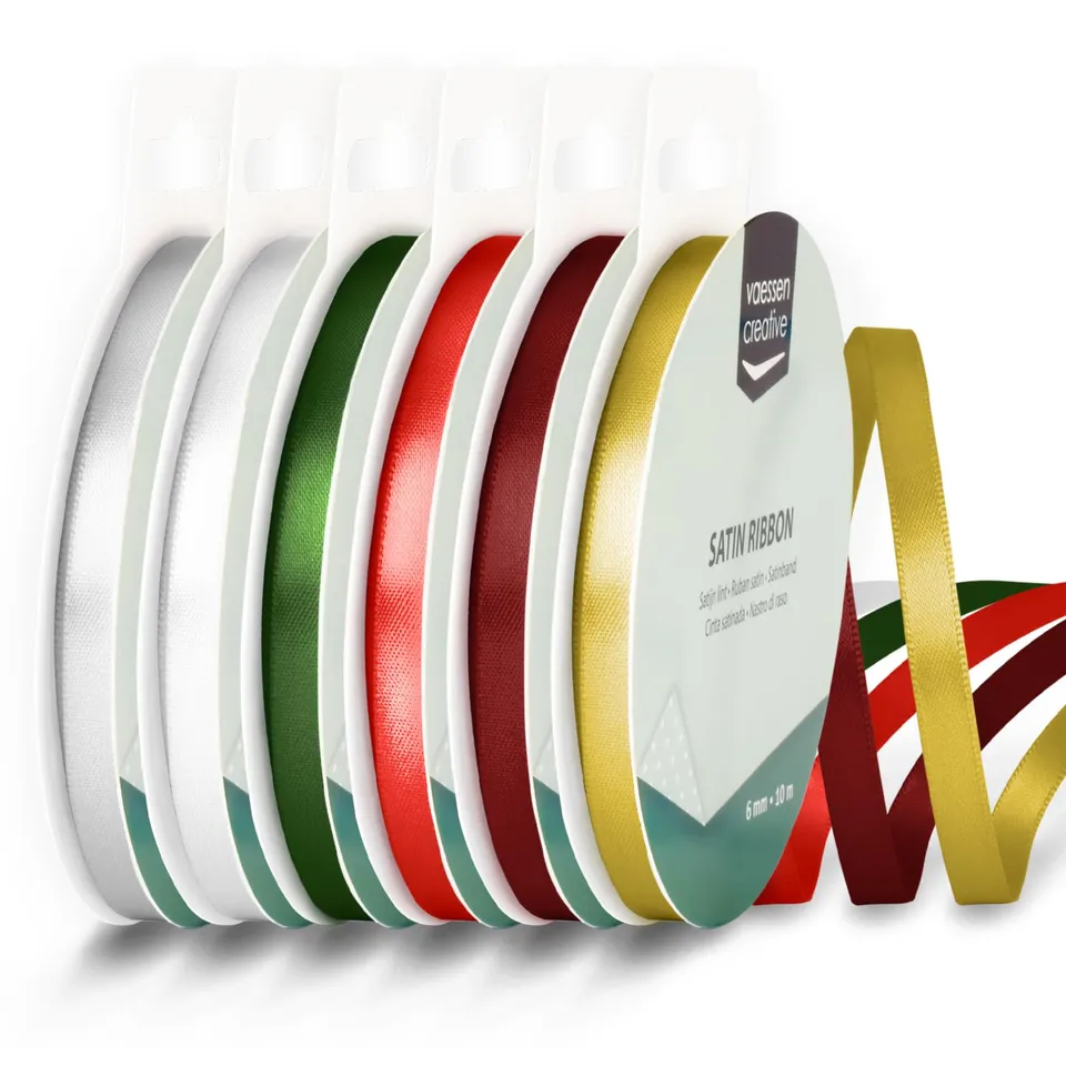 vaessen-creative-florence-satinband-6mm-x10m-geschenkband-6er-set-bunt image 1
