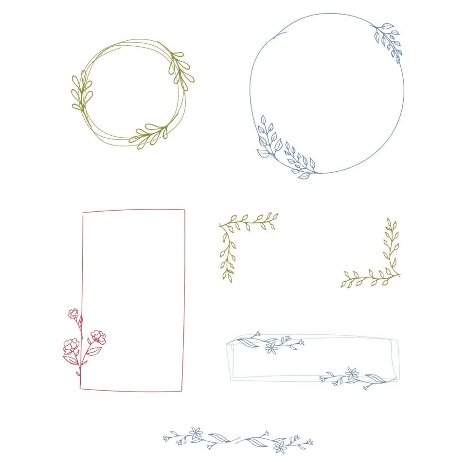 sizzix-clear-stamps-drawn-frames-stempelset-11-teilig-rahmen image 1