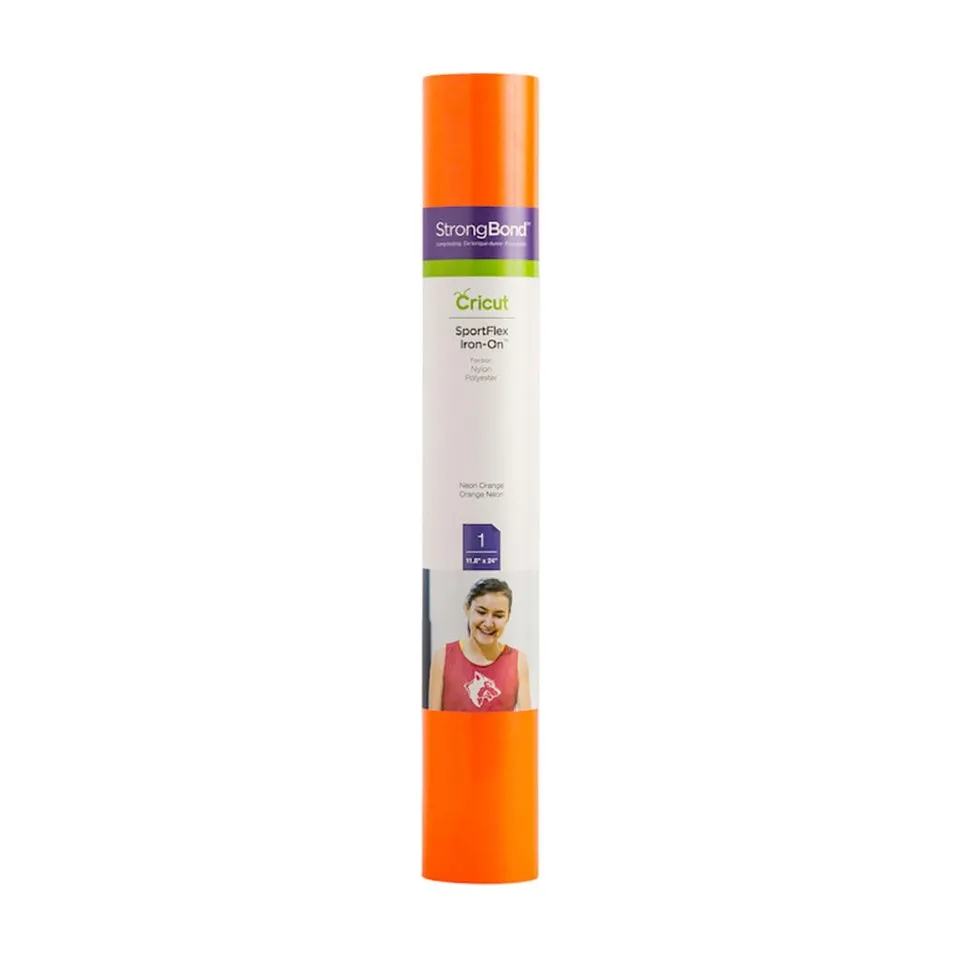 cricut-maker-sportflex-iron-on-neon-orange-b-gelfolie-activewear image 1