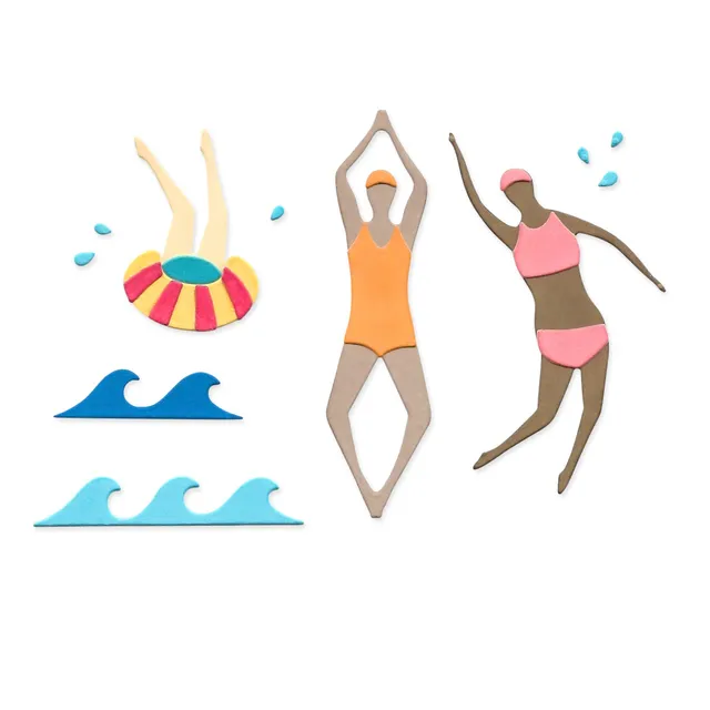 sizzix-thinlits-stanzschablone-synchronized-swimmers-20tlg image 1