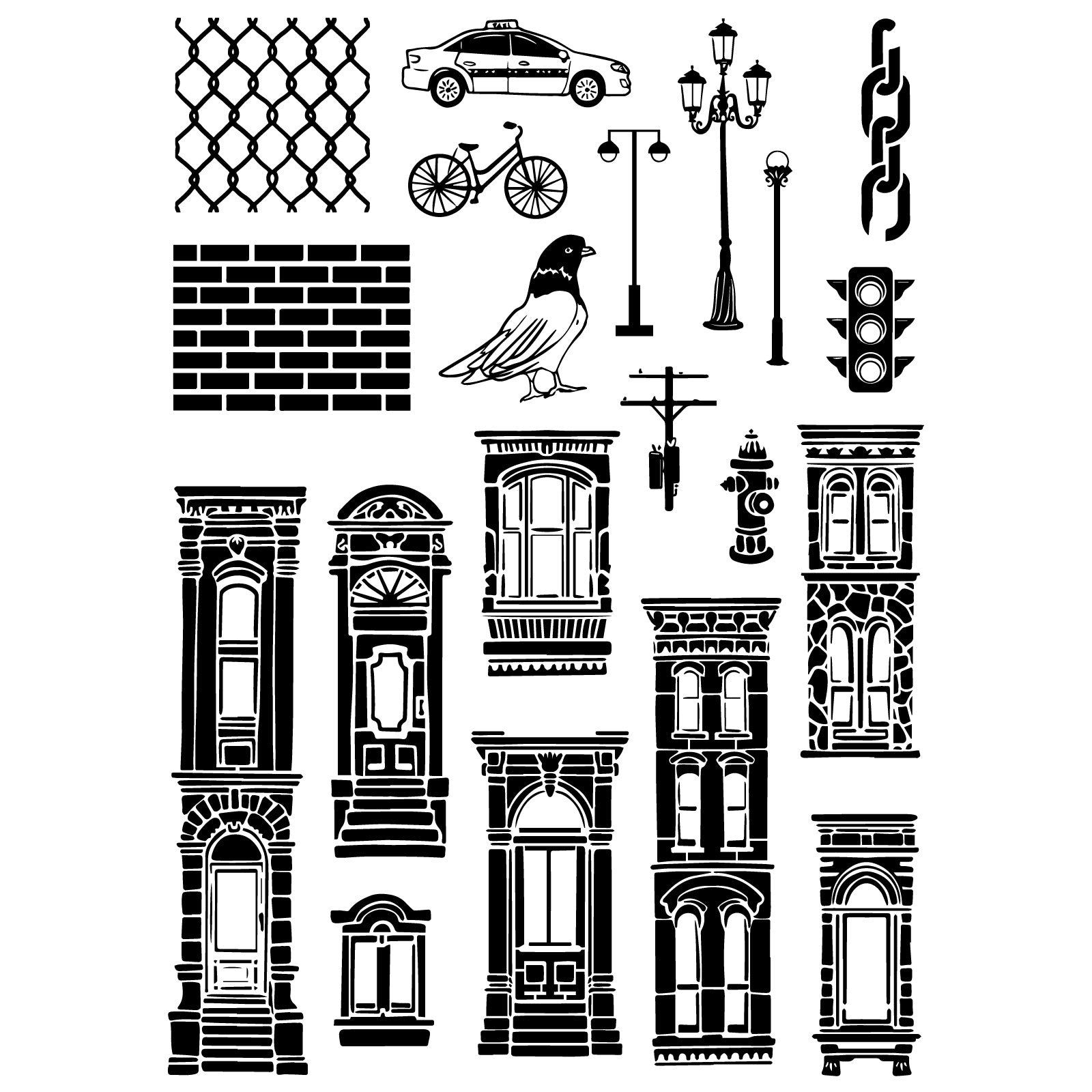 sizzix-studio-city-life-clear-stamps-20-tlg-schablonen-3-tlg-stadt image 5