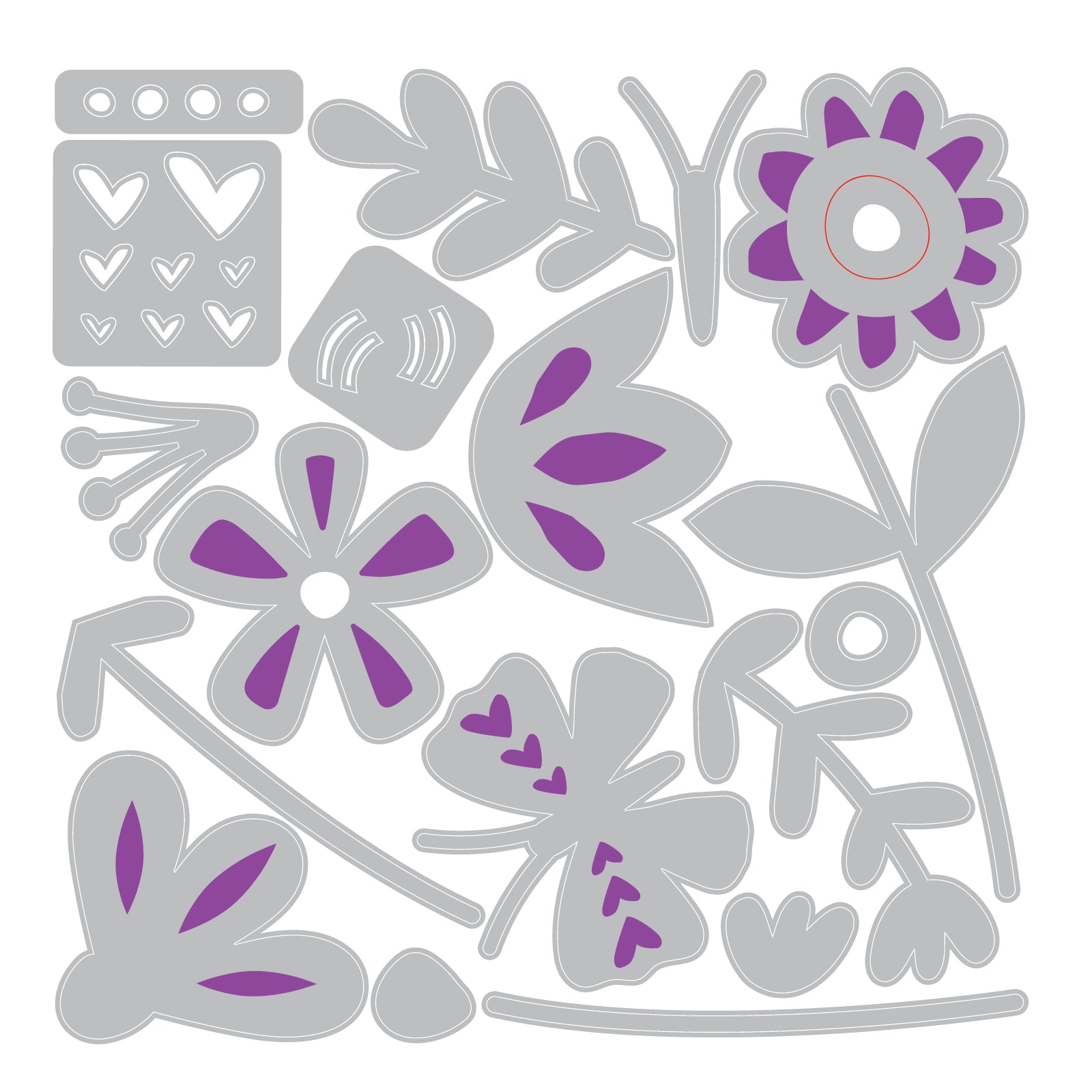 sizzix-thinlits-stanzschablonen-friendly-florals-blumen-18tlg image 4