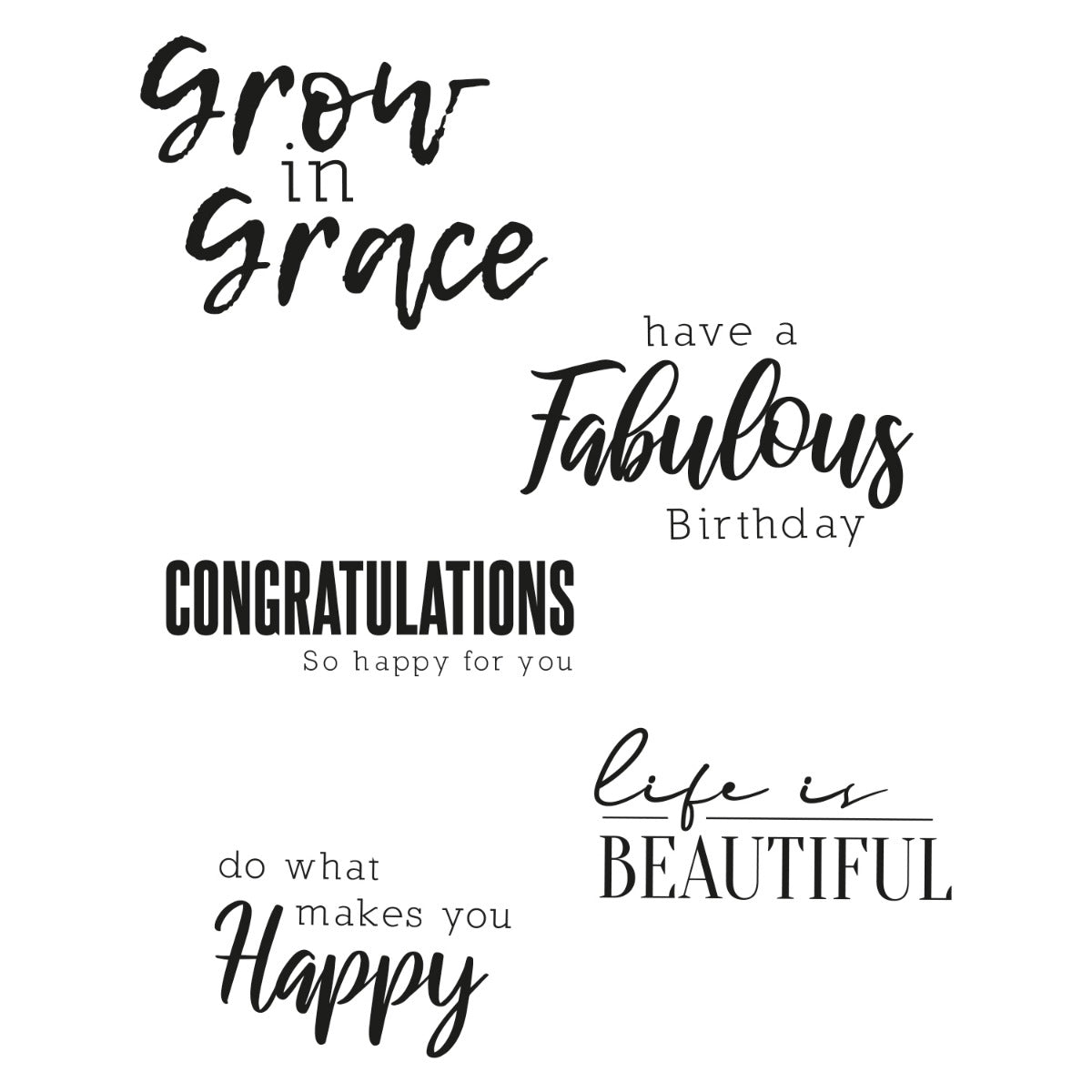 sizzix-clear-stamps-sunnyside-sentiments-4-stempel-5tlg-pete-hughes image 1