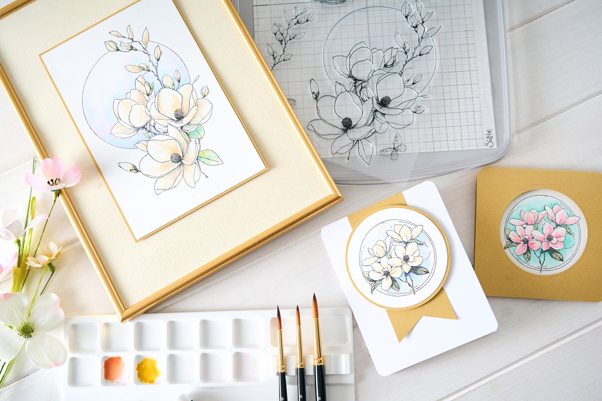 sizzix-studio-stempelset-7tlg-magnolia-willow-wolfe-blume image 2