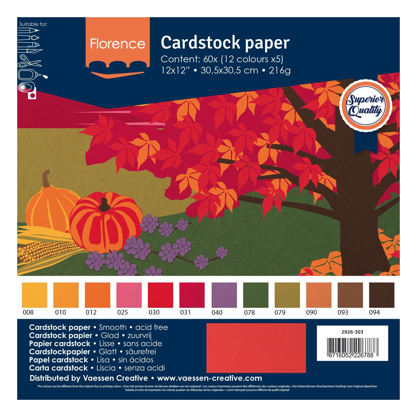 vaessen-florence-cardstock-herbst-mix-30-5x30-5-216g-60-blatt image 5