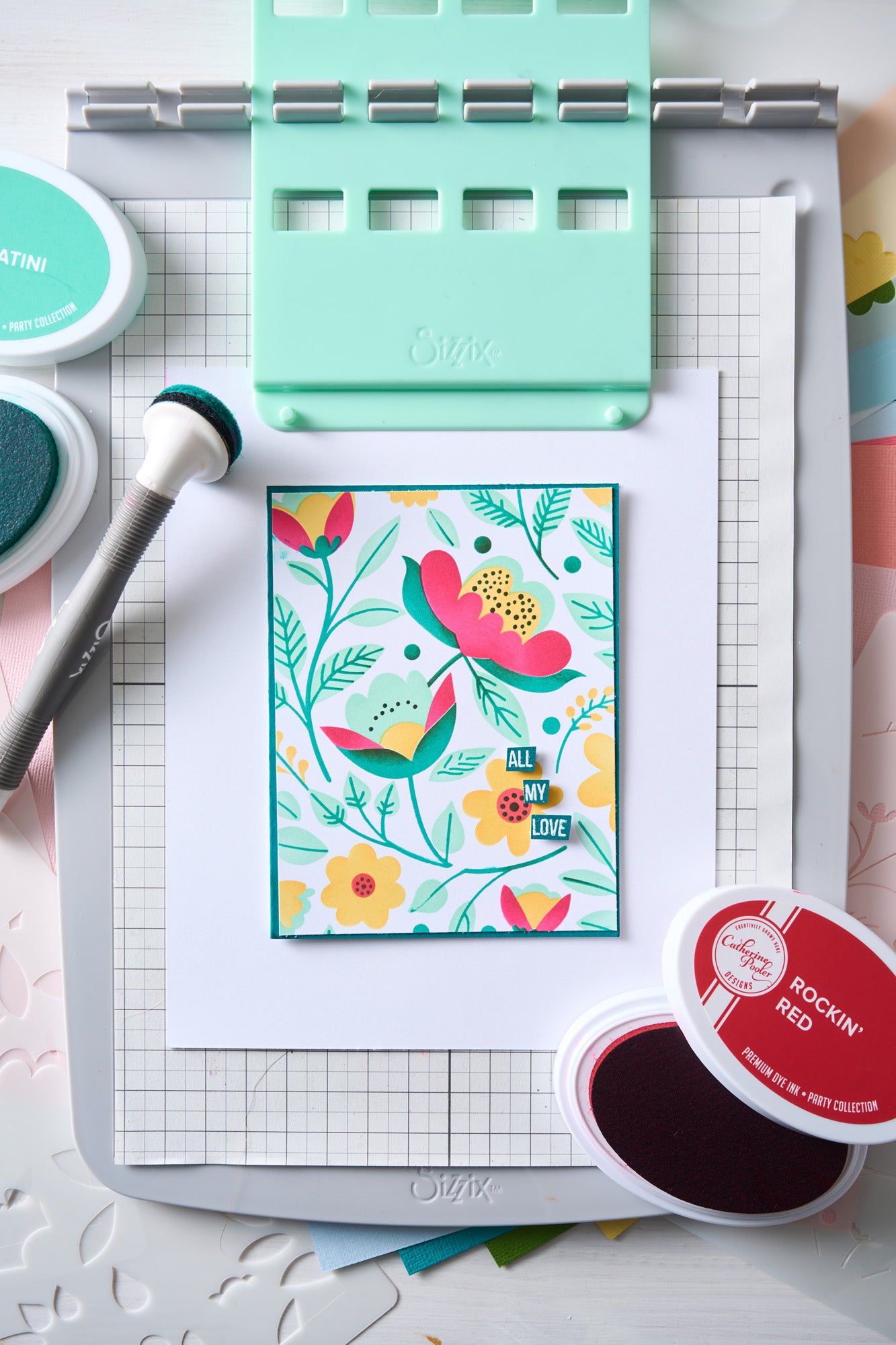 sizzix-layered-stencils-happy-garden-2-schablonen-a6-4er-blumen image 6