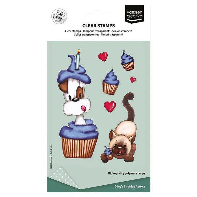 vaessen-creative-cut-easy-silikonstempel-hund-katze-party-10-tlg-a6-2 image 1