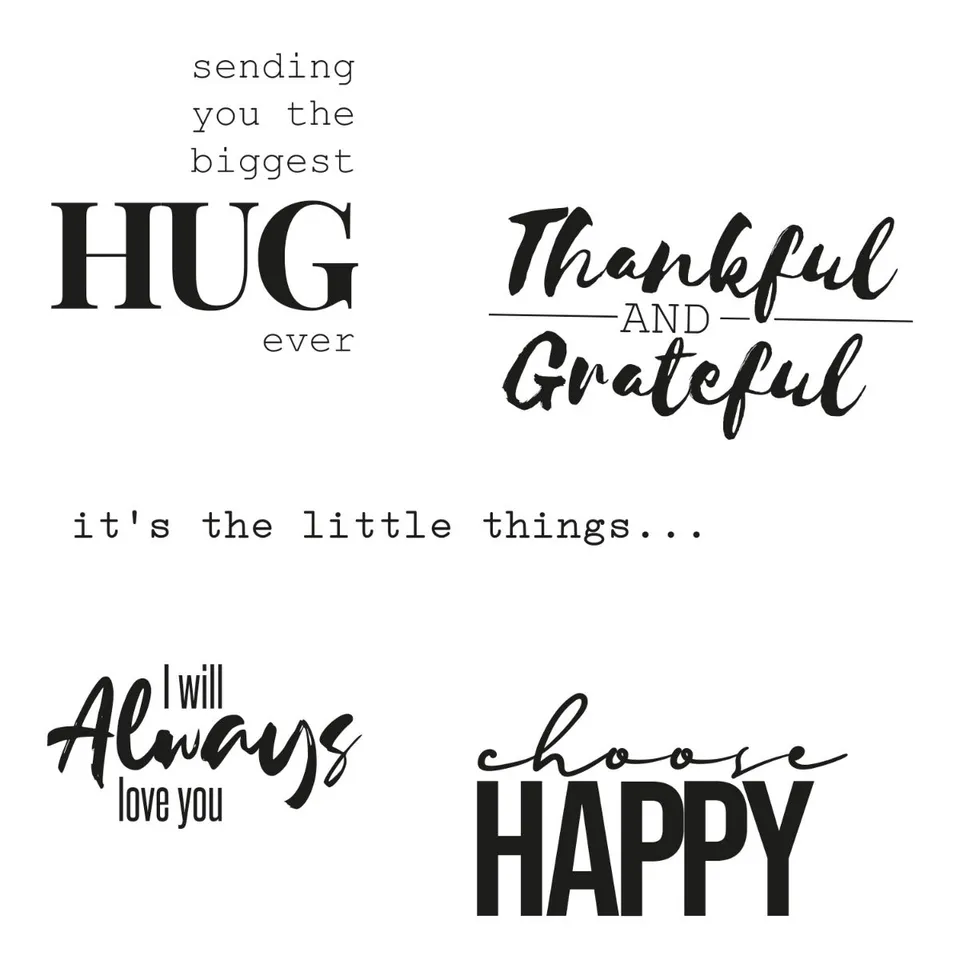 sizzix-clear-stamps-sunnyside-sentiments-7-stempel-5tlg image 1
