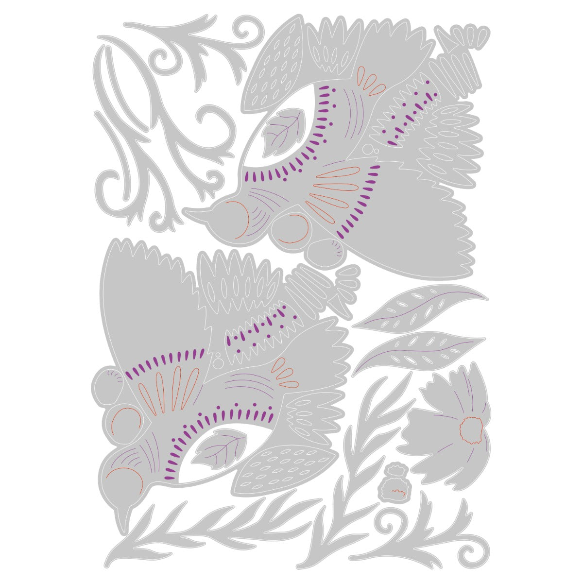 sizzix-thinlits-birds-blossoms-stanzschablonen-16-tlg-v-gel image 2