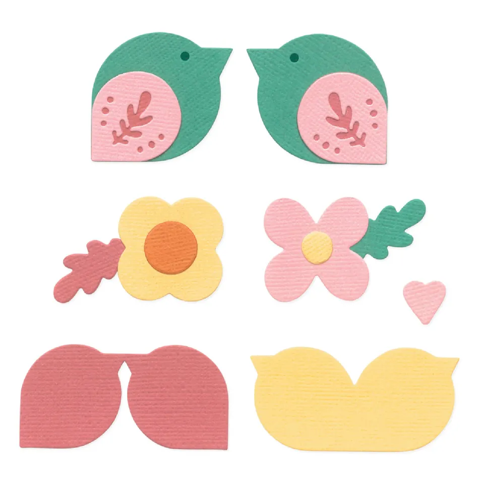 sizzix-framelits-birds-blooms-2-stanzschablonen-16tlg-v-gel image 1