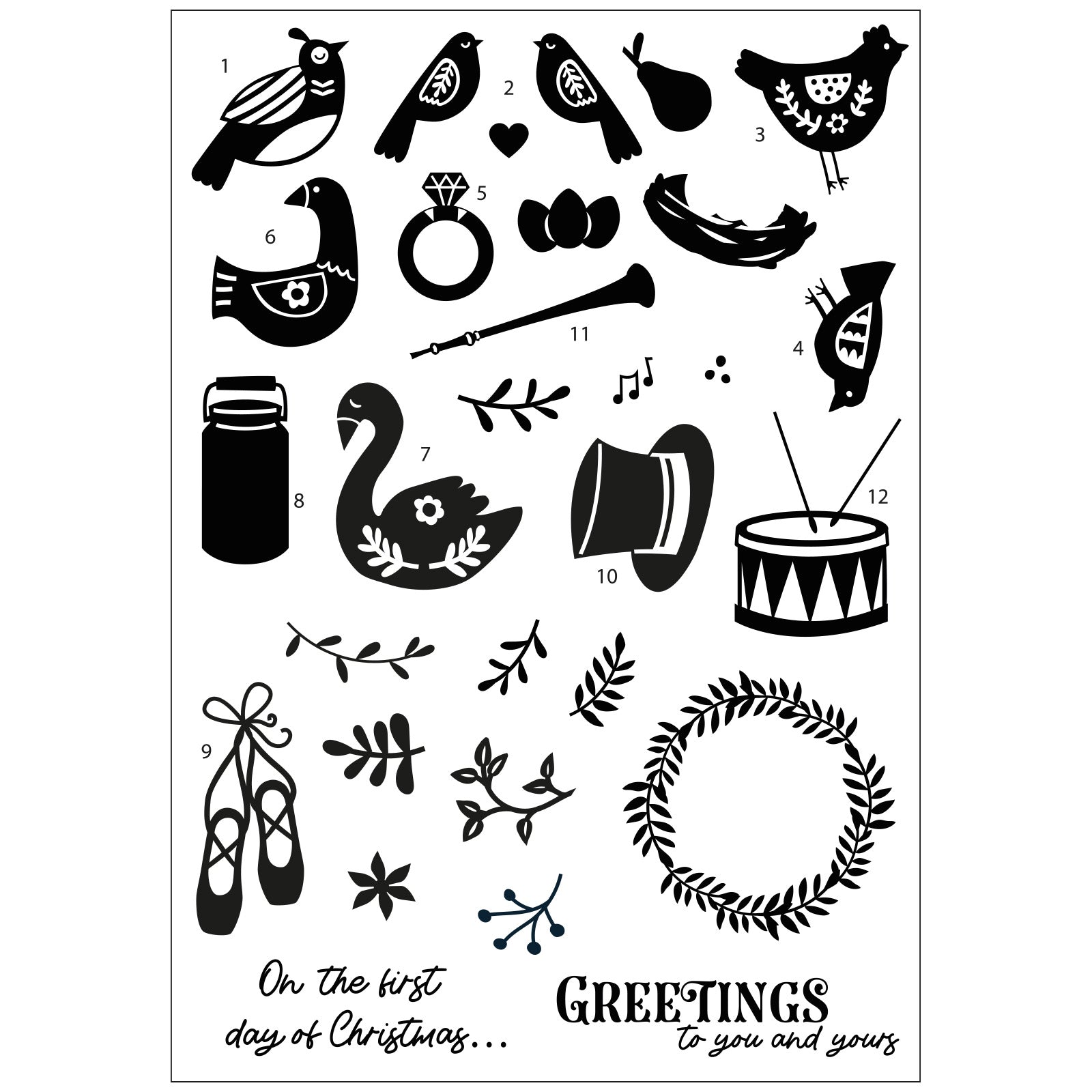 sizzix-clear-stamps-12-days-of-christmas-stempel-30-tlg-a5-weihnachten image 3