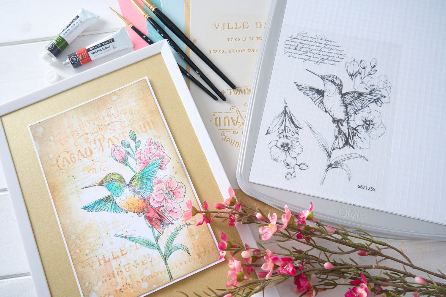 sizzix-studio-hummingbird-orchids-clear-stamps-stempel-3er-set image 3