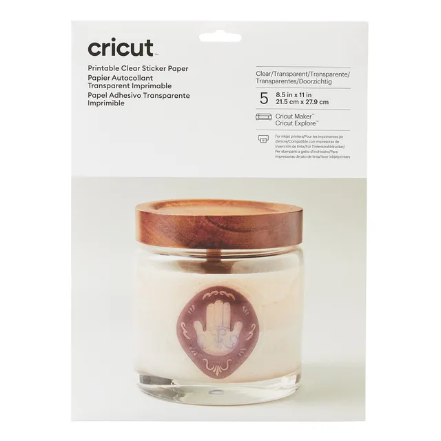 cricut-maker-stickerpapier-transparent-klar-a4-5-blatt-bedruckbar image 1