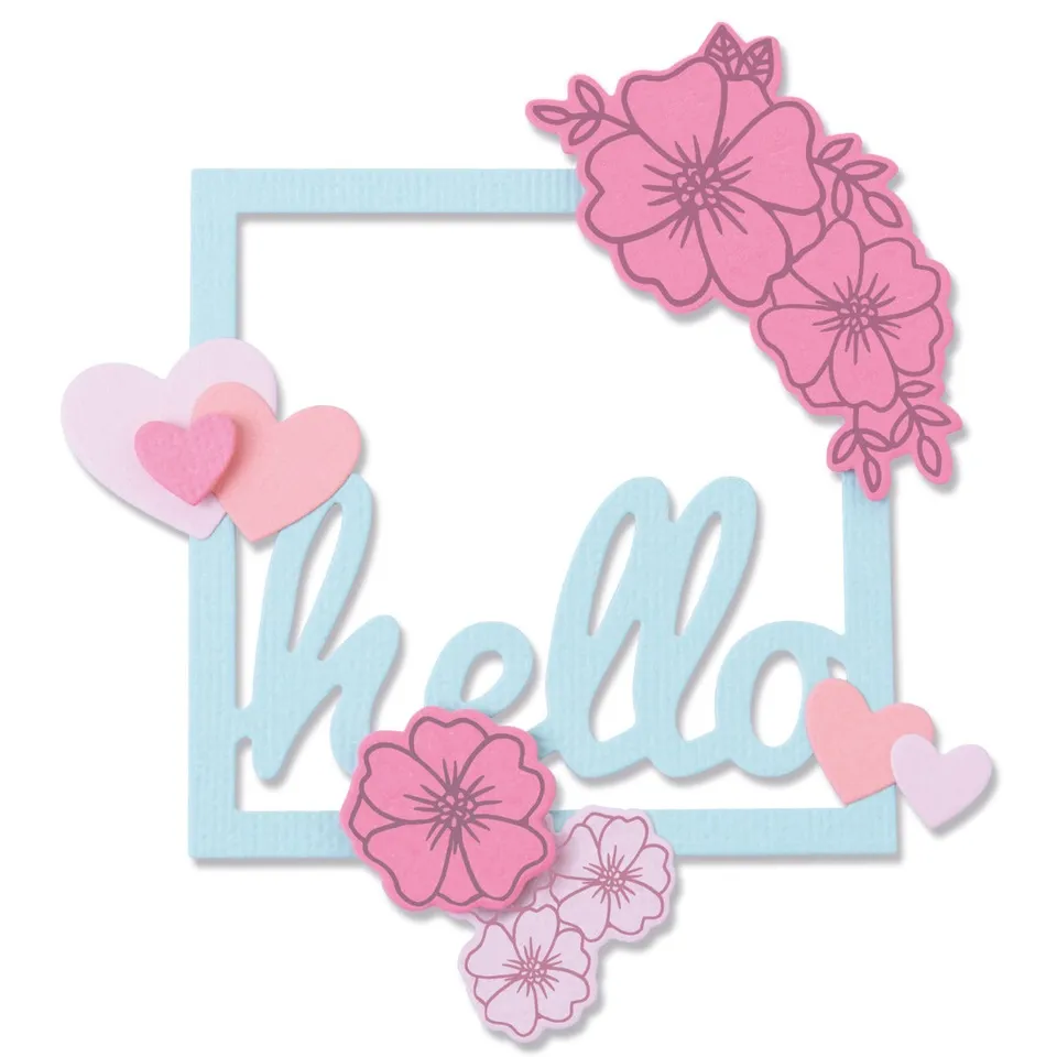 sizzix-framelits-floral-hello-stanzschablonen-stempelset-blumen-8-6 image 1