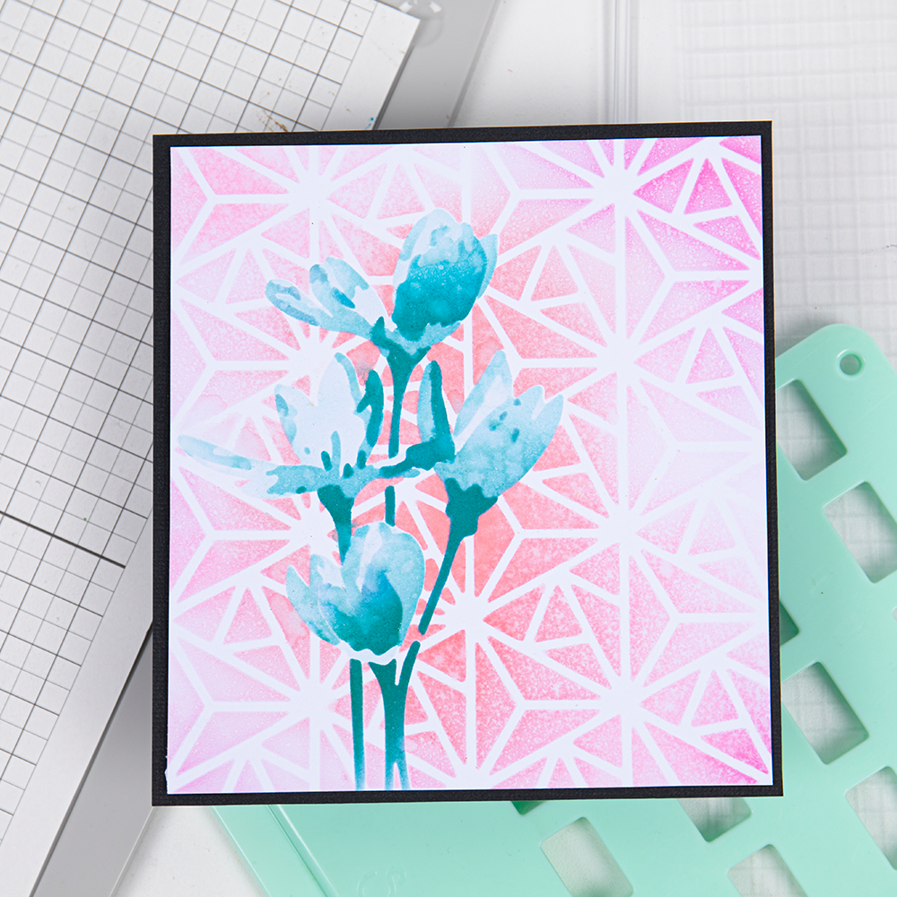 sizzix-layered-stencils-geo-flowers-schablonen-4tlg-blumen image 3