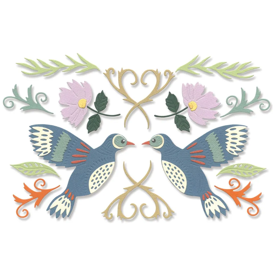 sizzix-thinlits-birds-blossoms-stanzschablonen-16-tlg-v-gel image 1