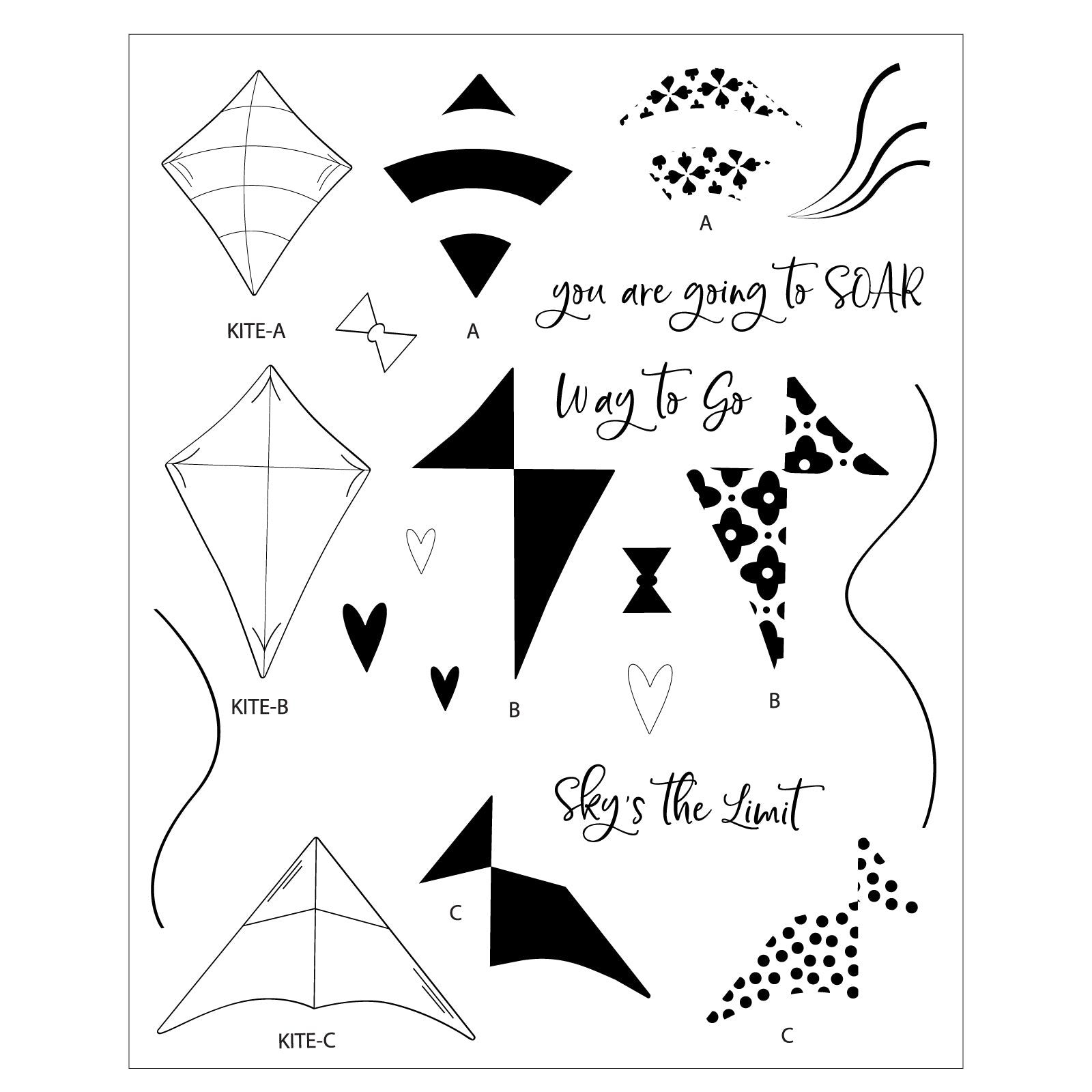 sizzix-clear-stamps-skys-the-limit-stempelset-21tlg-drachen image 2