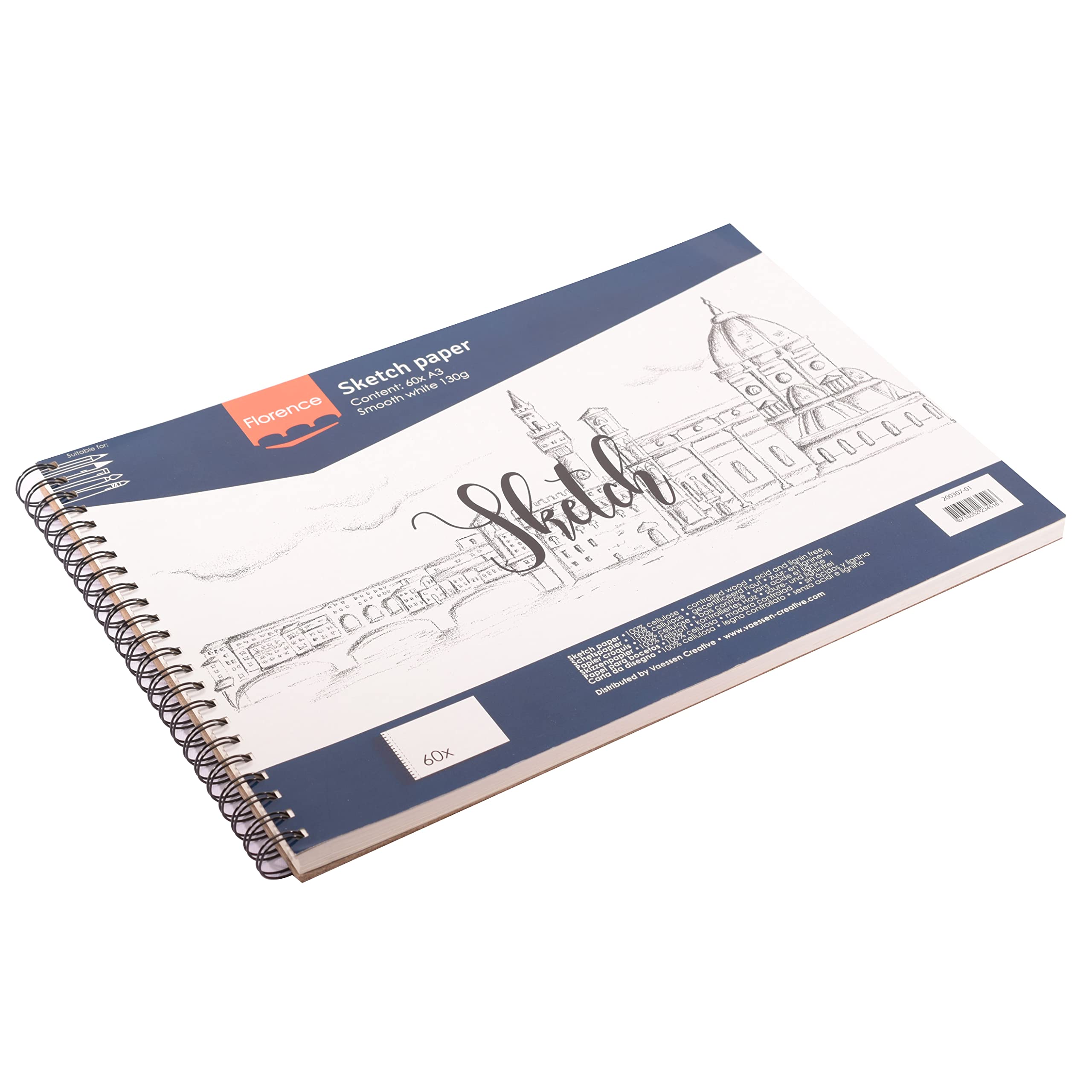 vaessen-florence-skizzenpapier-a3-wei-60-blatt-130-g-m image 2
