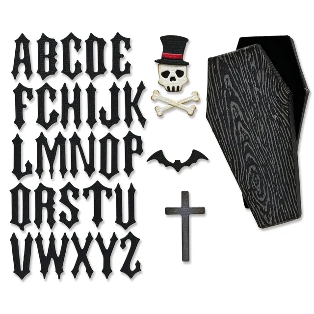 sizzix-thinlits-vault-coffin-box-tim-holtz-34tlg-halloween image 1