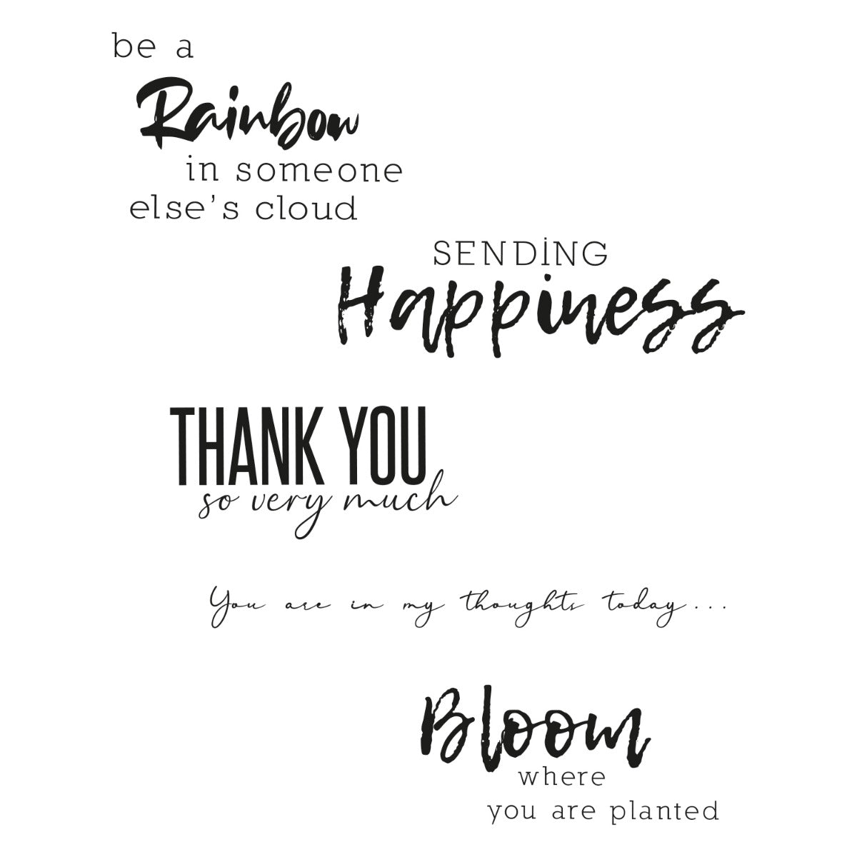 sizzix-clear-stamps-sunnyside-sentiments-stempelset-5tlg image 1