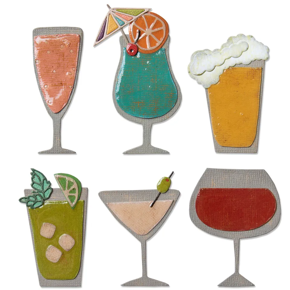 sizzix-thinlits-happy-hour-stanzschablonen-24tlg-cocktail image 1