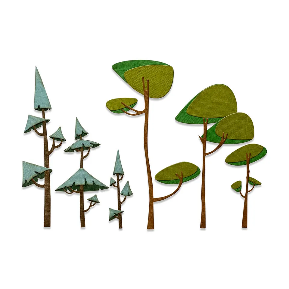 sizzix-thinlits-funky-trees-stanzschablonen-6tlg-b-ume image 1