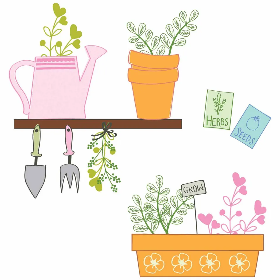 sizzix-clear-stamps-greenhouse-finds-stempelset-14er-botanik image 1