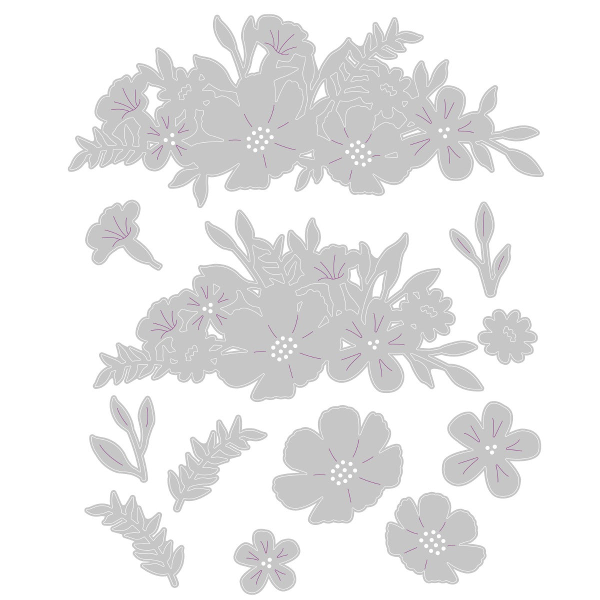 sizzix-thinlits-stanzschablonen-wild-blossom-borders-12tlg-blumen image 2