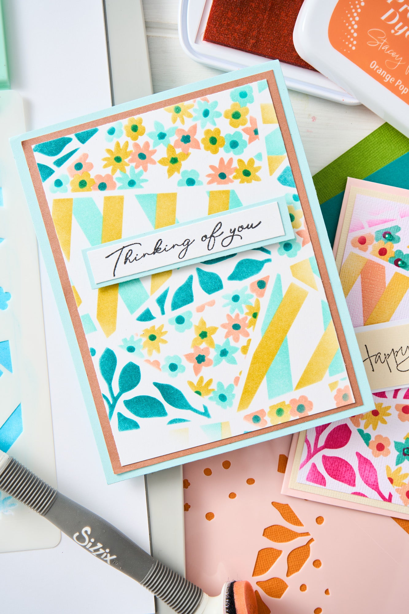 sizzix-a6-stencil-fragmented-floral-2-schablone-4tlg image 7