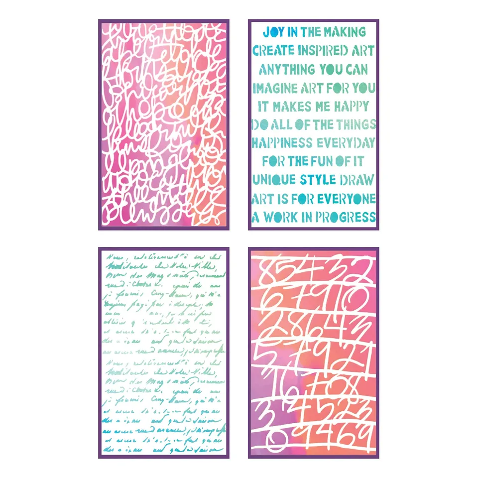 sizzix-a5-words-numbers-schablonen-4-teilig-vicki-boutin-buchstaben image 1